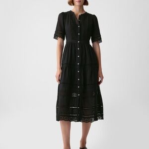 NWOT Gap Black Lace Midi Dress